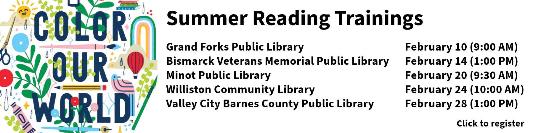 Summer Reading trainings